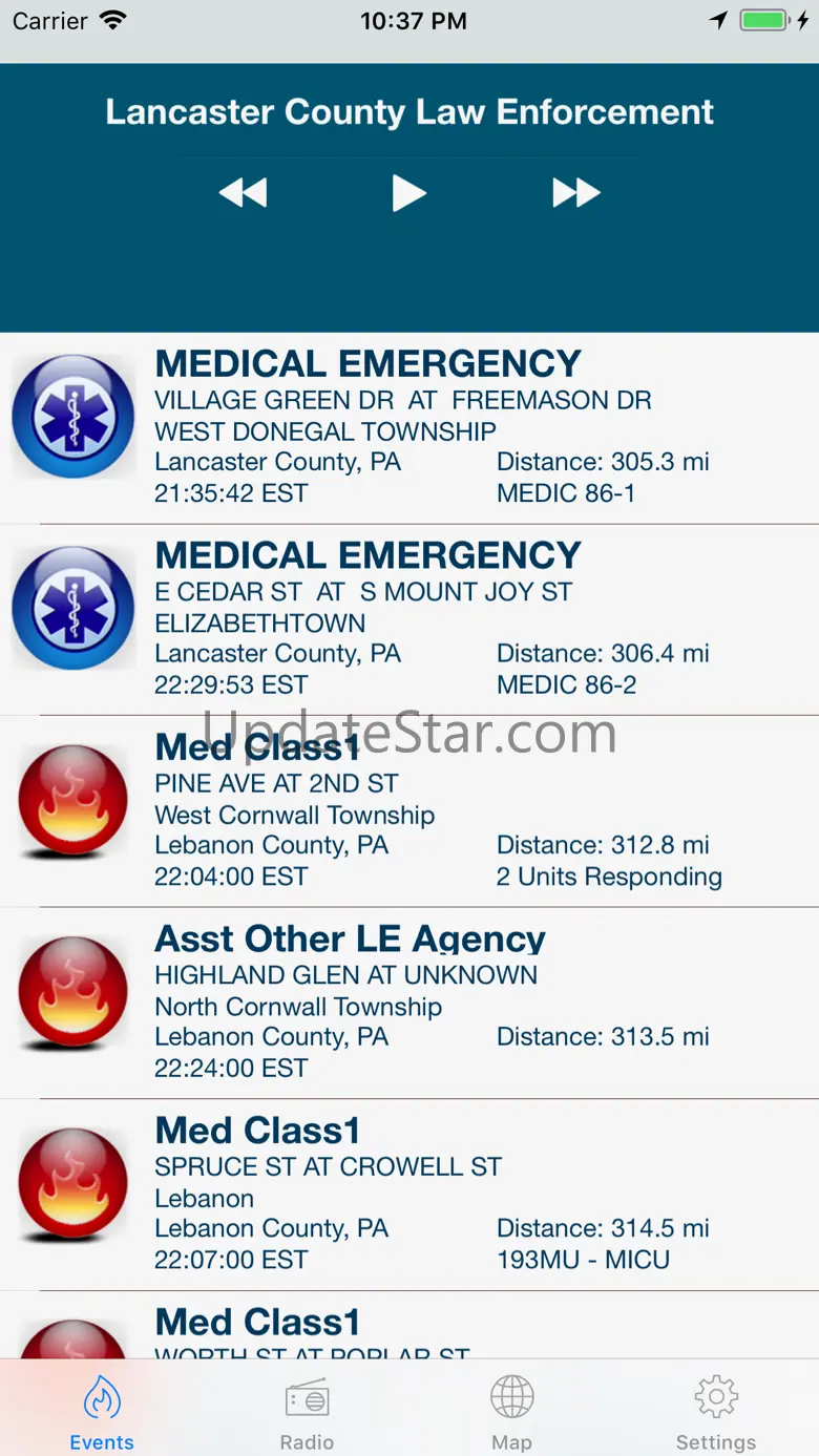 Lebanon PA Incidents and Radio 3.4