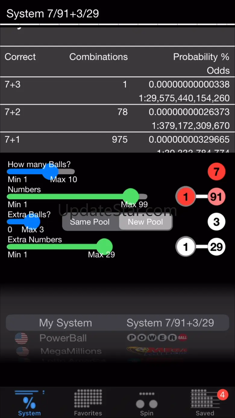 Lotto with lucky numbers 6.2