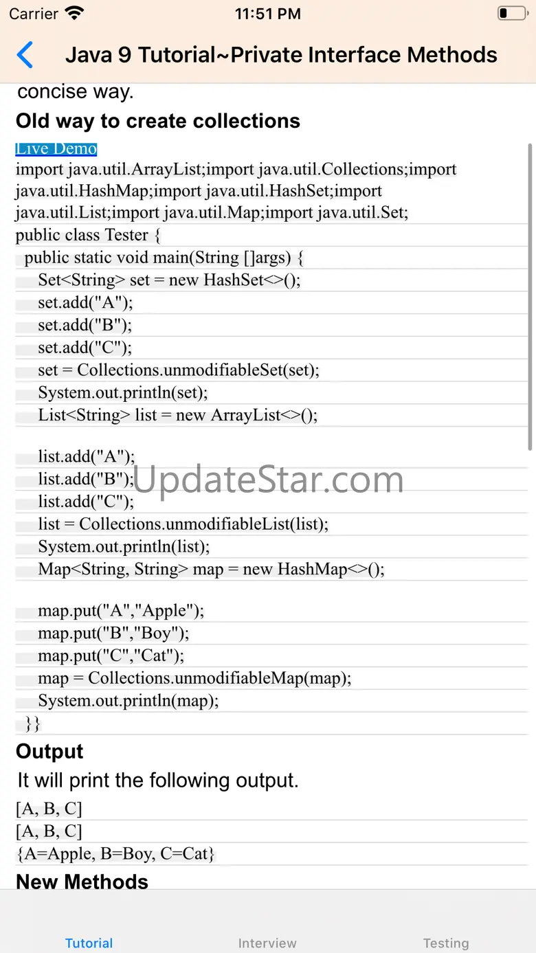 Tutorial for JAVA SE 9 16.2