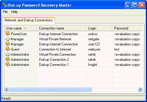 Dial-up Password Recovery Master 1.3