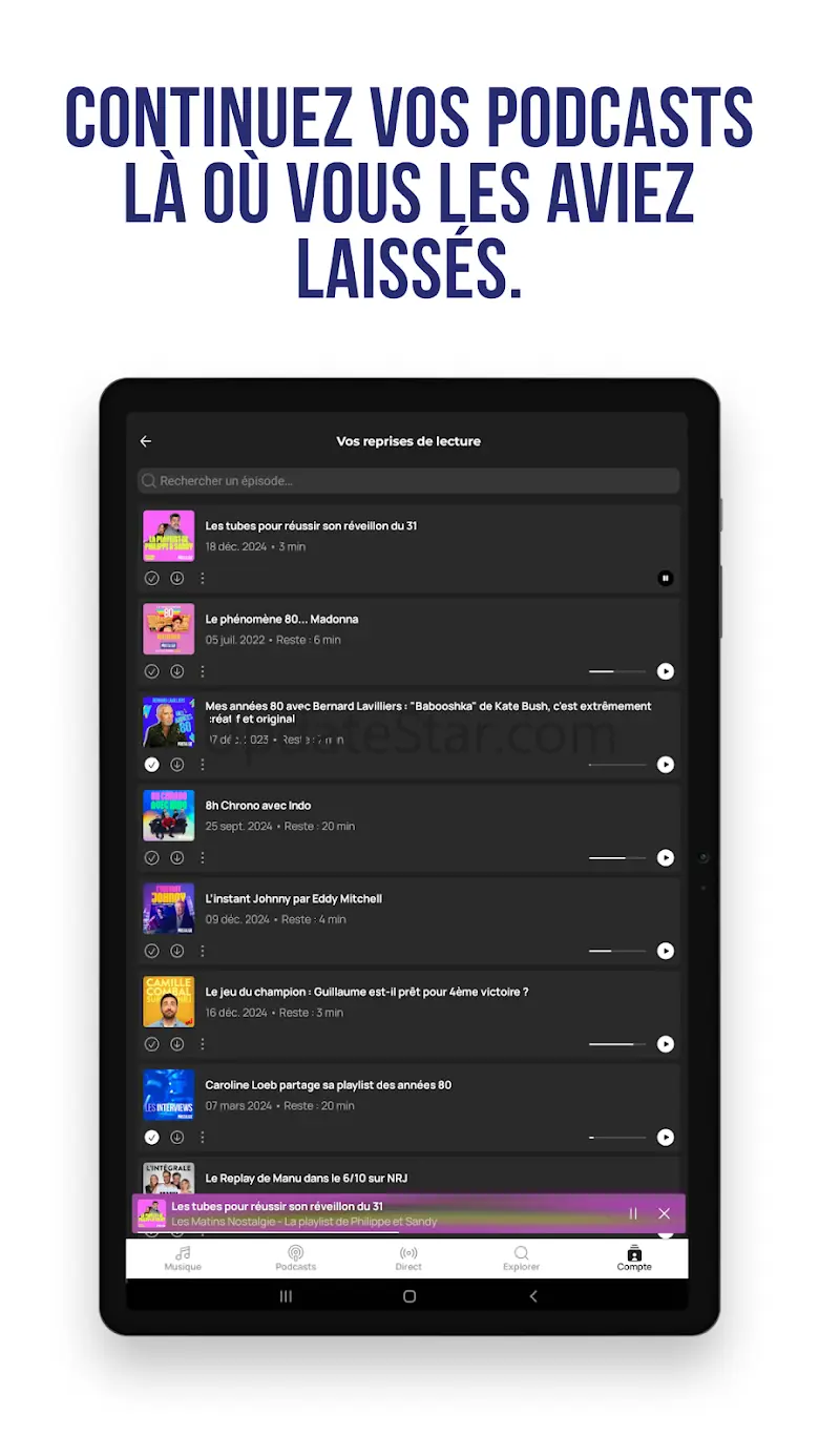 Nostalgie Radio, Musique, Actu 25.3.0