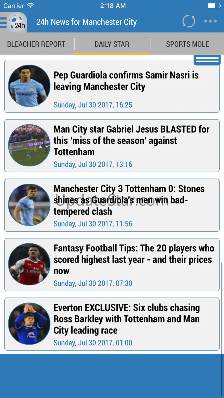 24h News for Manchester City 3.0.3