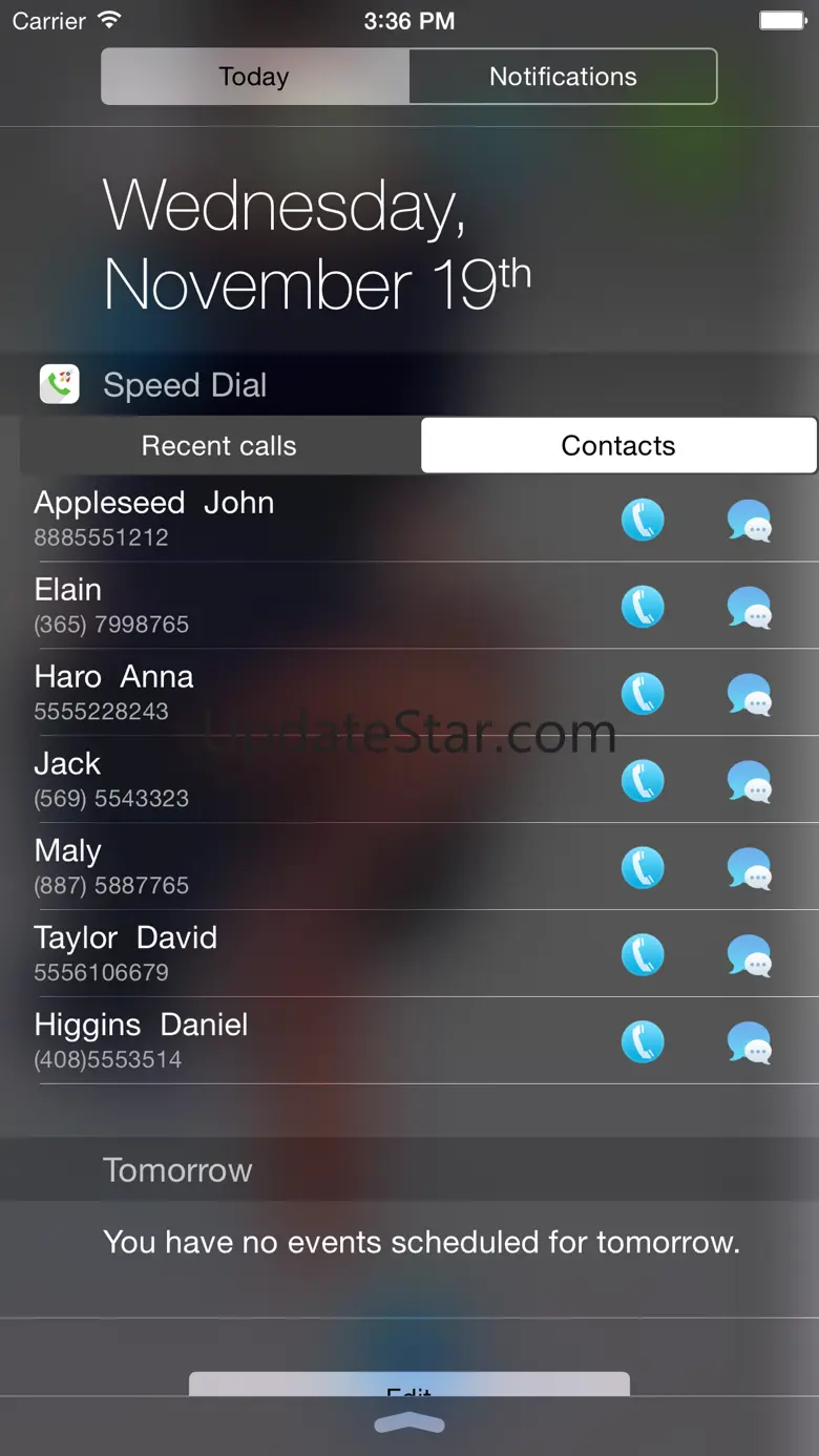 Speed Dial Widget - Call&SMS in Notification Center 3.1