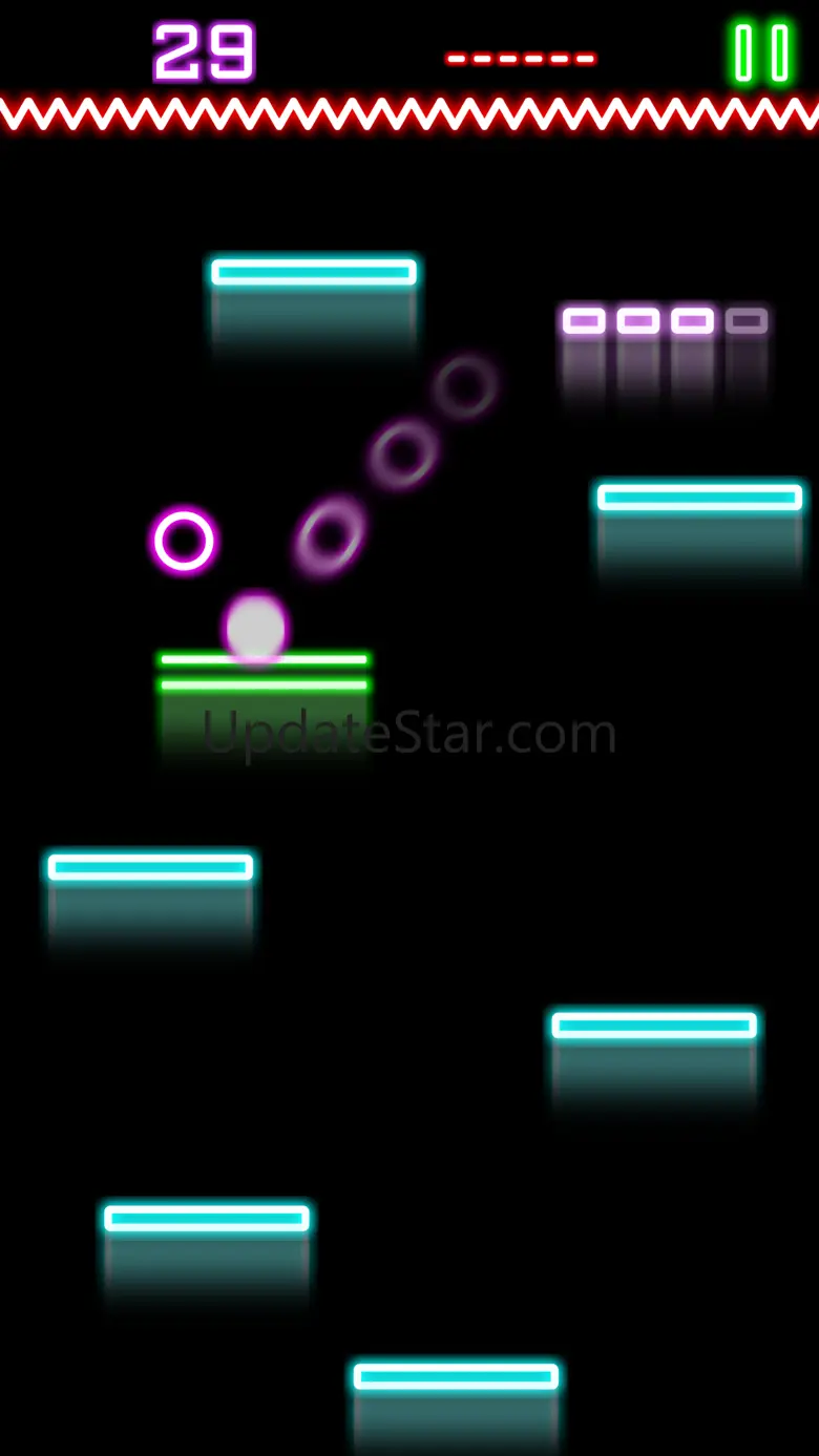 Rock Hero Drop in glowing light shaft scrolling at speed 1.0