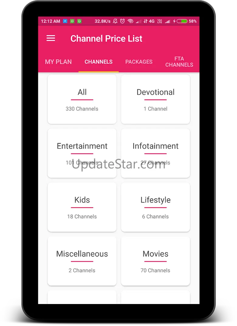 TRAI Channel Price List for DT 3.2