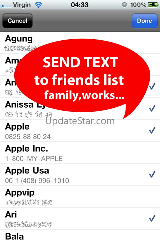 GROUP SMS : Send grouped TEXT to all your friends ! 1.3