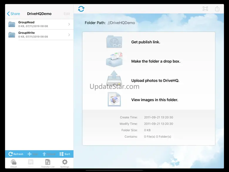 DriveHQ FileManager for tablet 3.0.886