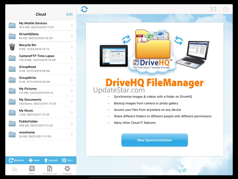DriveHQ FileManager for tablet 3.0.886