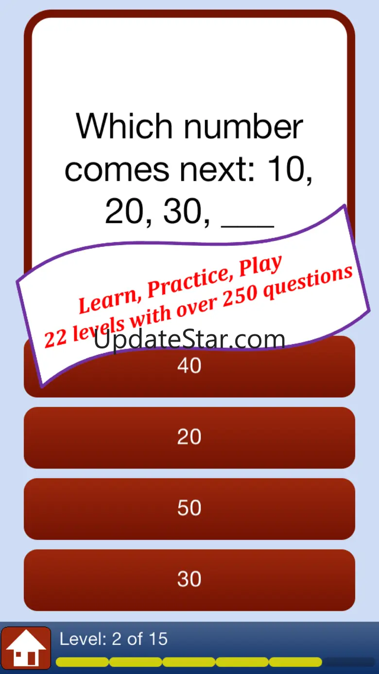 Skip Counting - a math quiz game for kids to learn simple addition and subtraction 2.40