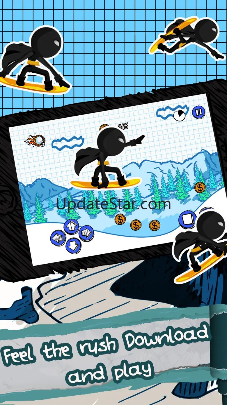 A Superhero Stickman Run - Amazing Mountain Snowboard Racer 1.0.2