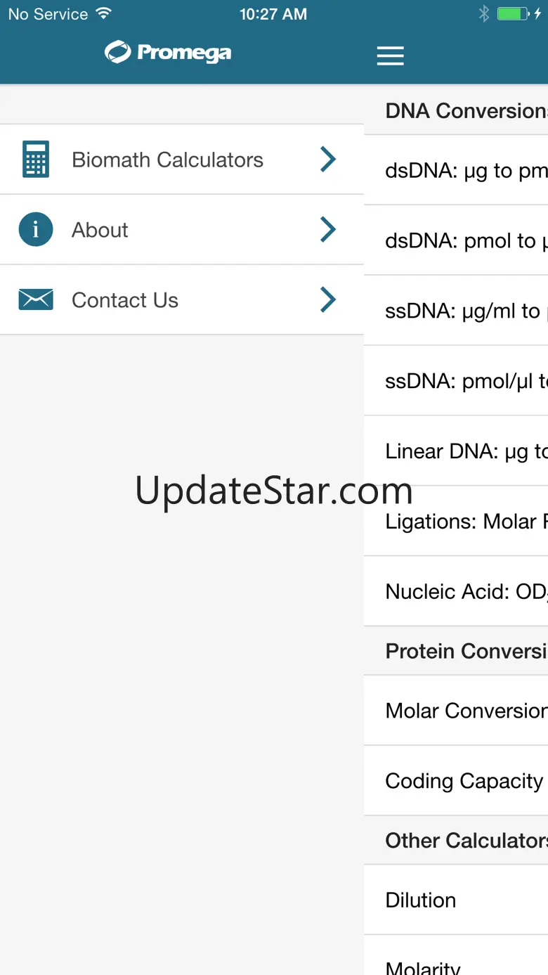 Promega Biomath Calculators 1.1.1