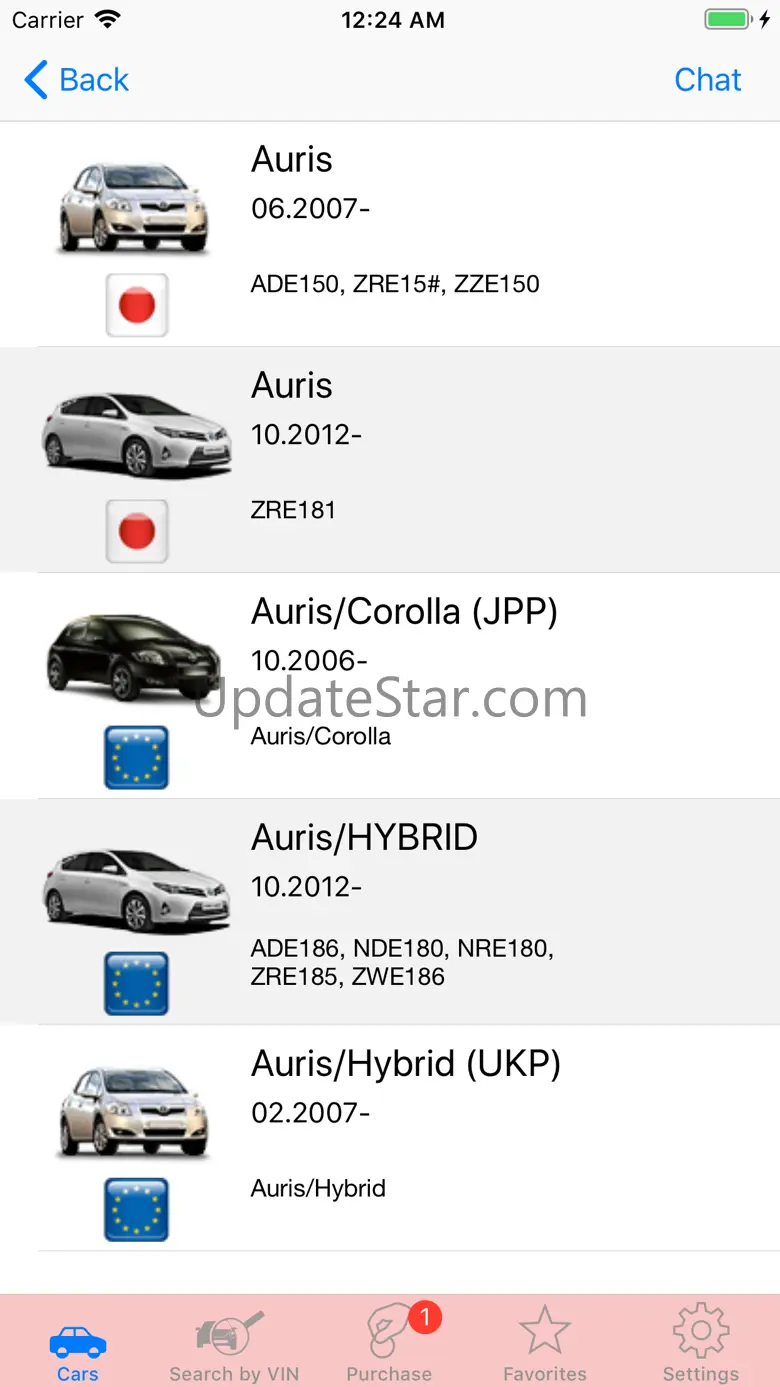 Fan club car T0Y0TA Parts Chat 4.0.2