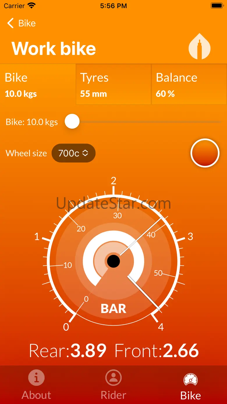 Tire Pressure for cyclists 2.7