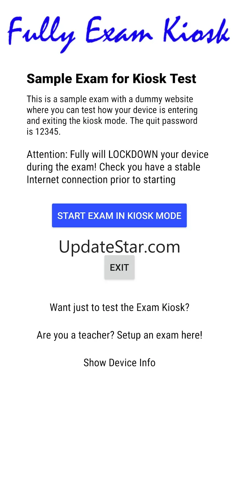 Fully Exam Kiosk 1.9