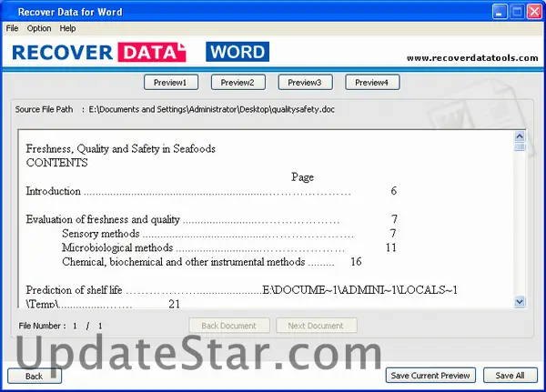 Recover Data for Word 1.0