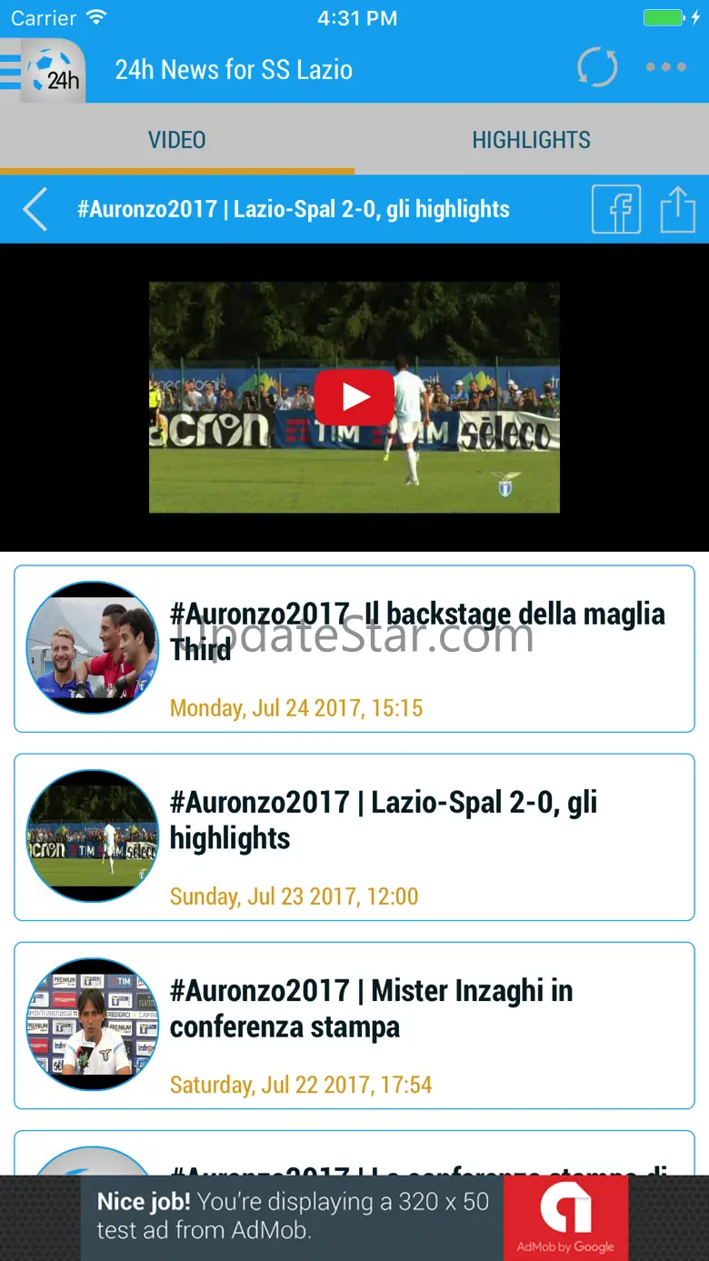 24h News for SS Lazio 3.0.3