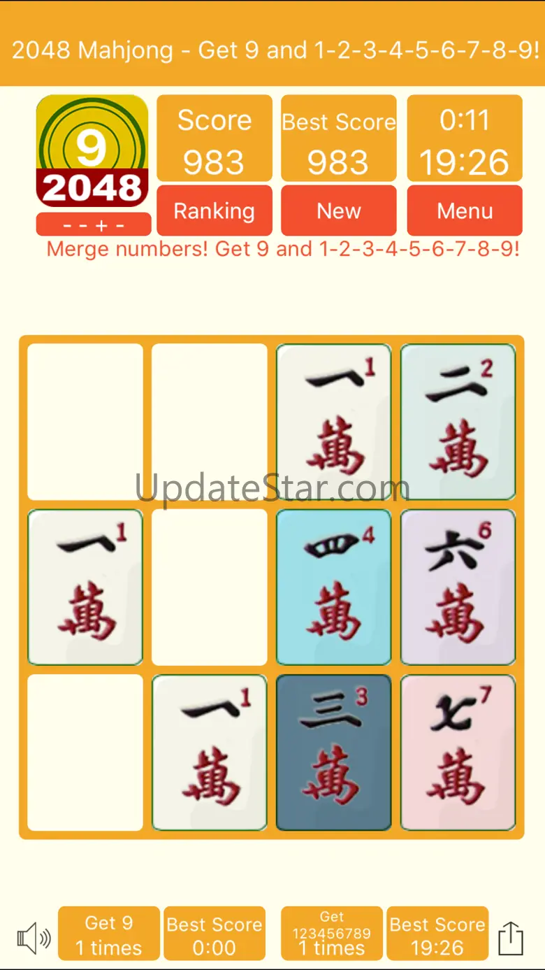 2048 Mahjong - Get 9 and 1-9! 10.5