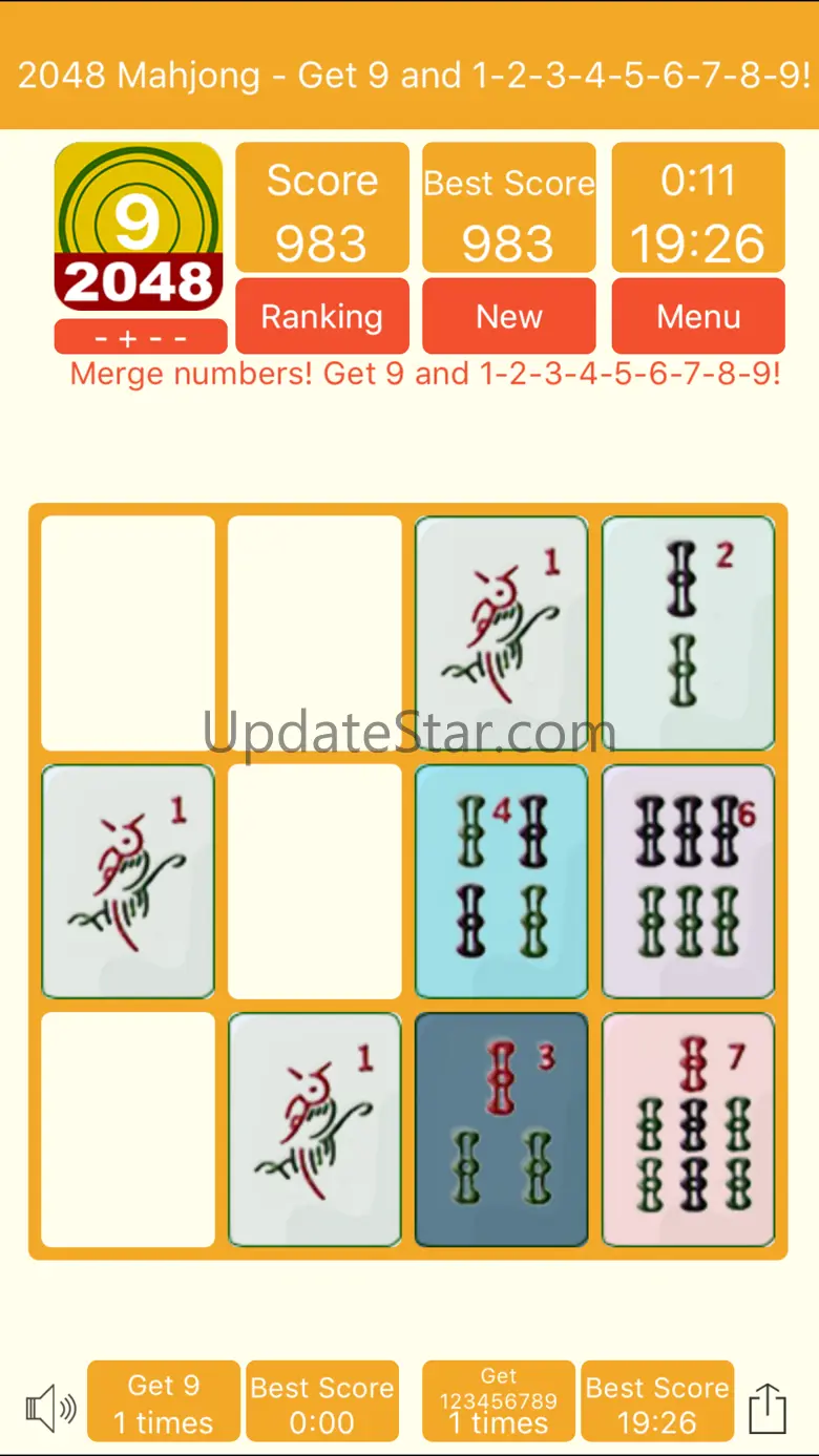 2048 Mahjong - Get 9 and 1-9! 10.5