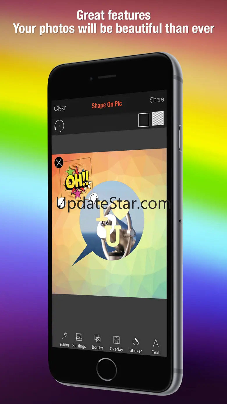 Shape Over Pic Cool Text & Photo Editor - Adding overlay silhouette symbol mask to picture 1.0