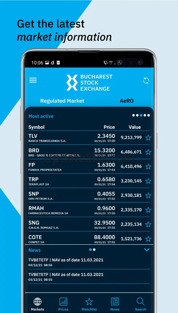 Bucharest Stock Exchange 1.4.3