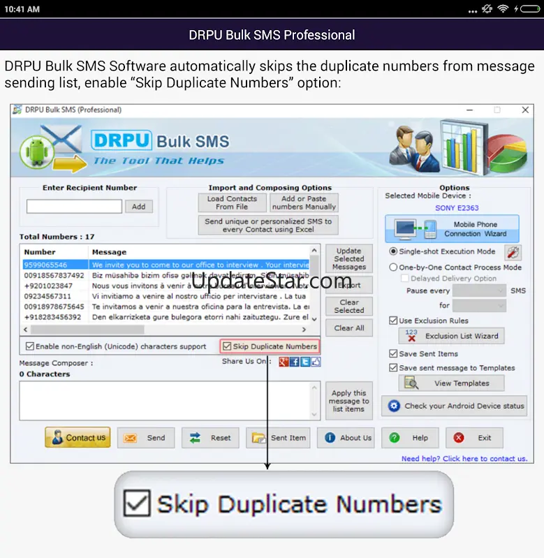 Bulk SMS Software Mobile help 3.13