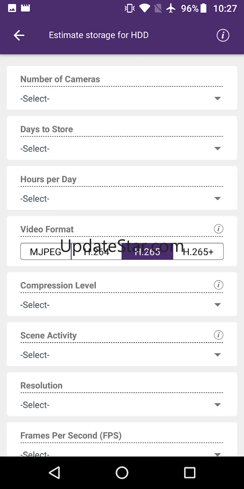 WD Purple Storage Calculator 3.1.1