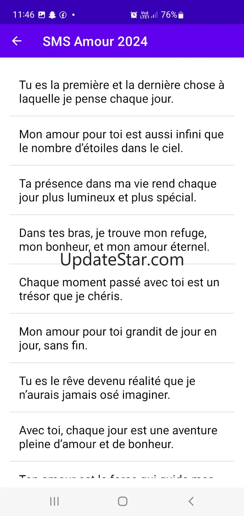 SMS Message Amour Touchant 65