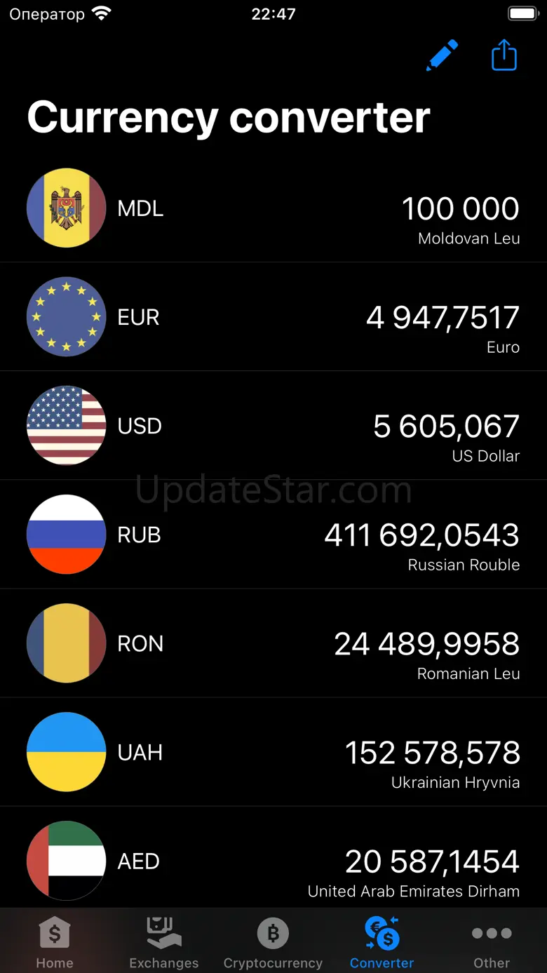 Exchange rates of Moldova 2.1