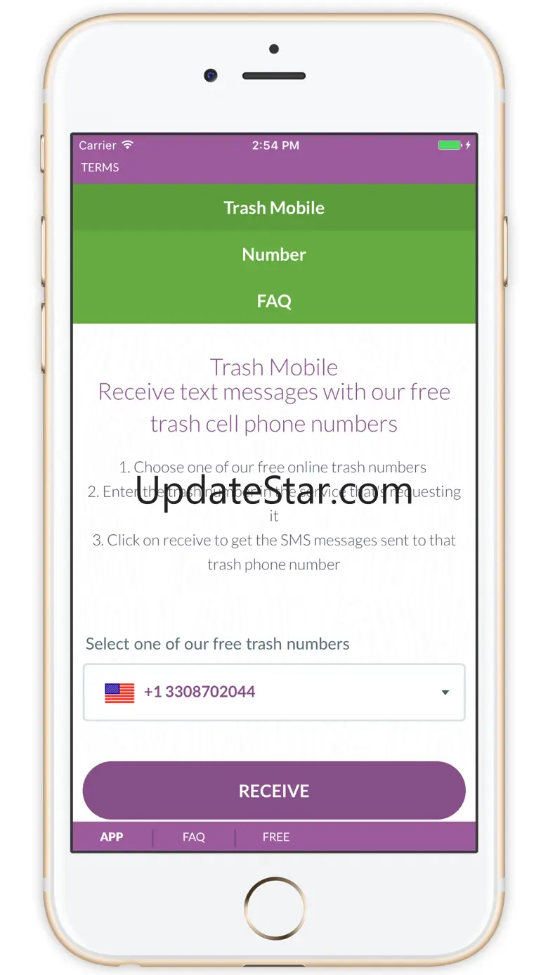 Trash Mobile - Receive text messages online 1.0