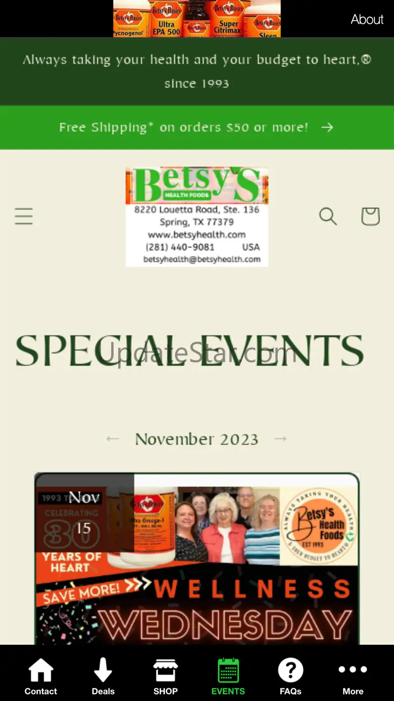 Betsy's Health Foods Inc. 1.7.0