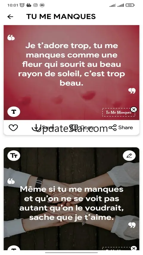 Tu Me Manques sms D'amour 2025 2.5