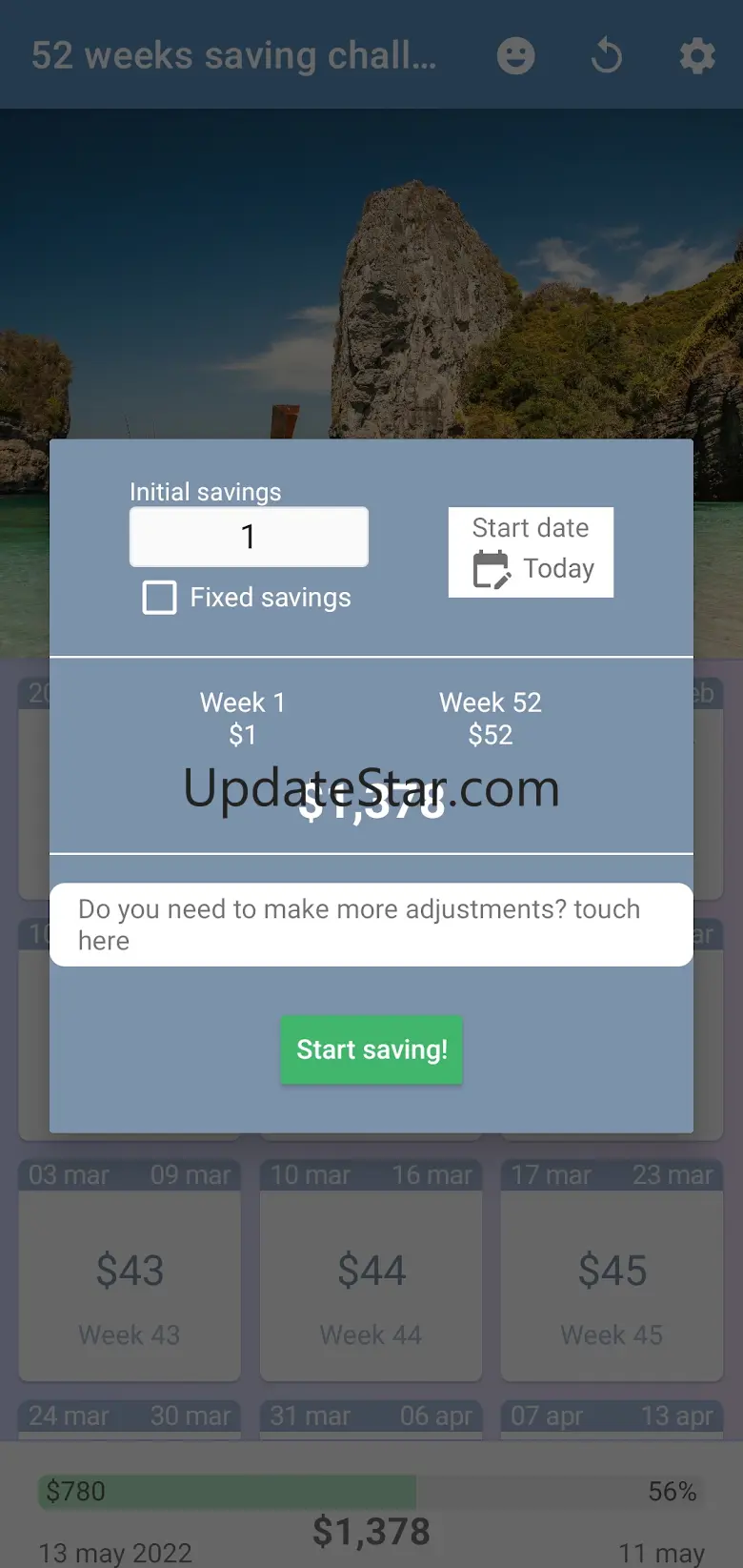 52 weeks saving challenge 1.0.10