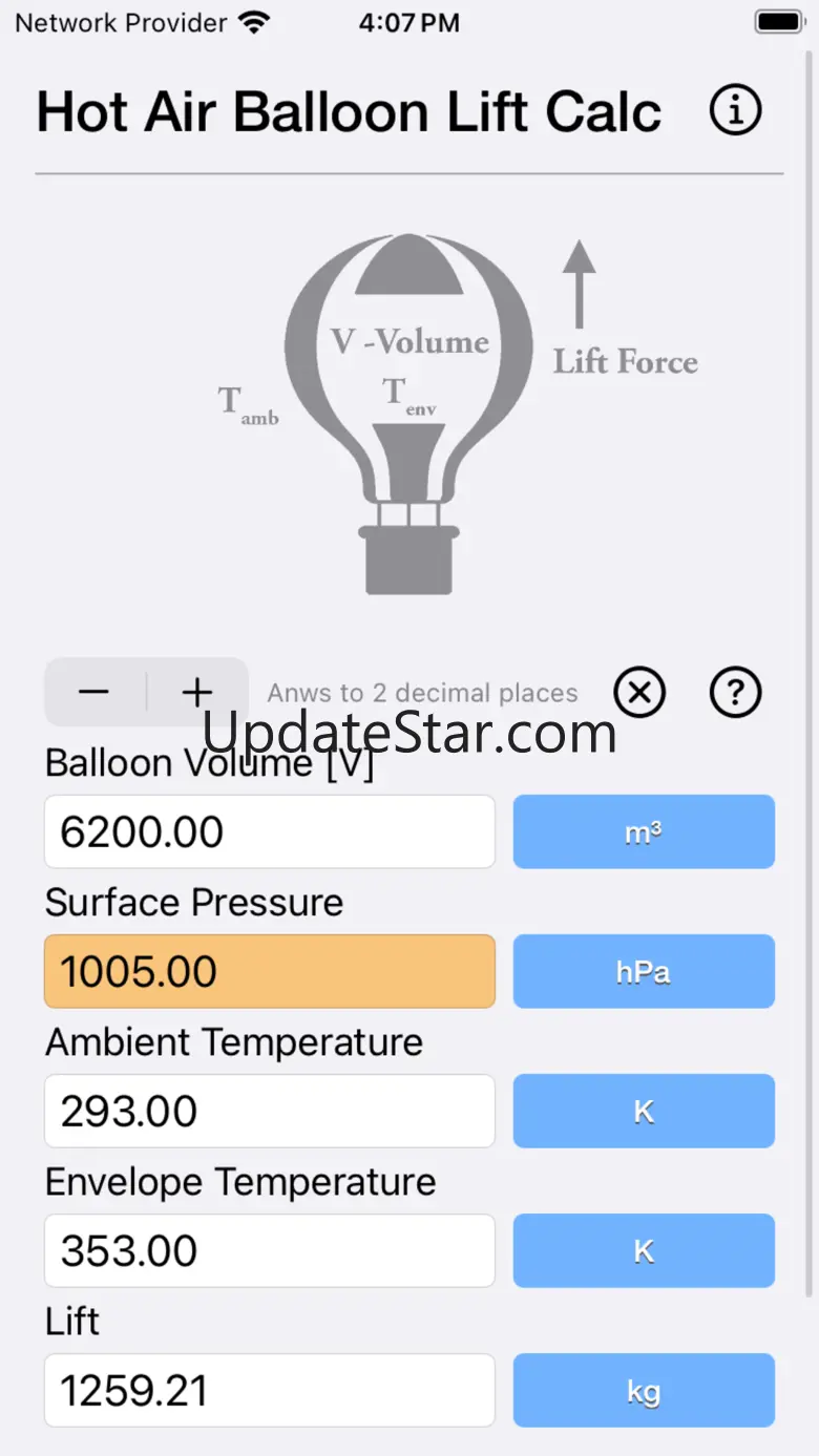 Hot Air Balloon Lift Calc 1.2