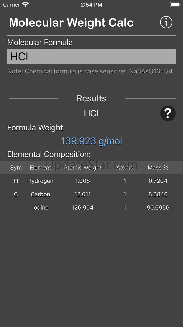 Molecular Weight Calculator 6.45.0.1