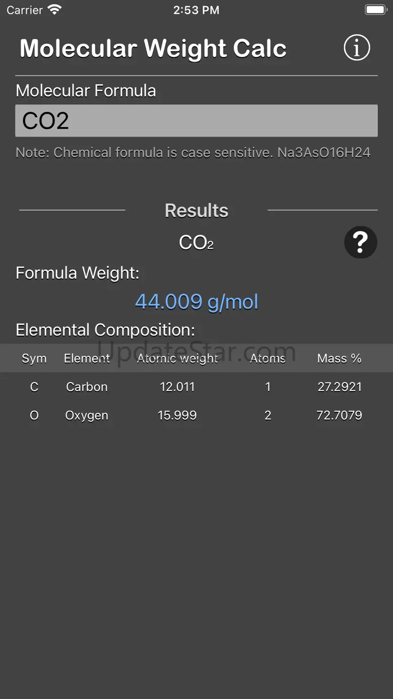 Molecular Weight Calculator 6.45.0.1
