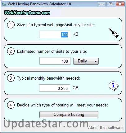 Web Hosting Bandwidth Calculator 1.0