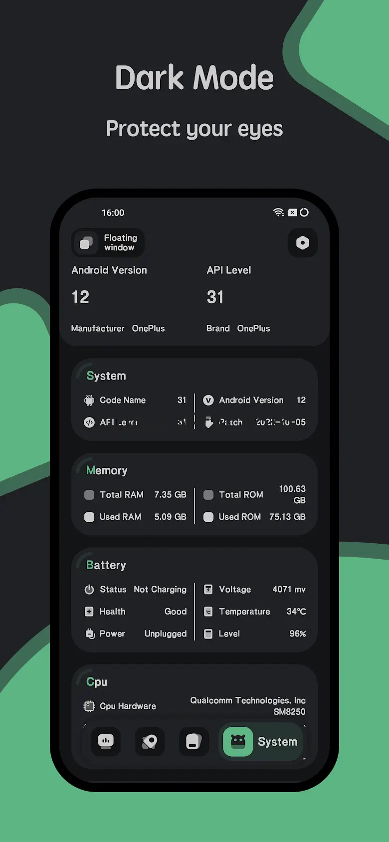 System Monitor Cpu Ram Battery 11.0.1
