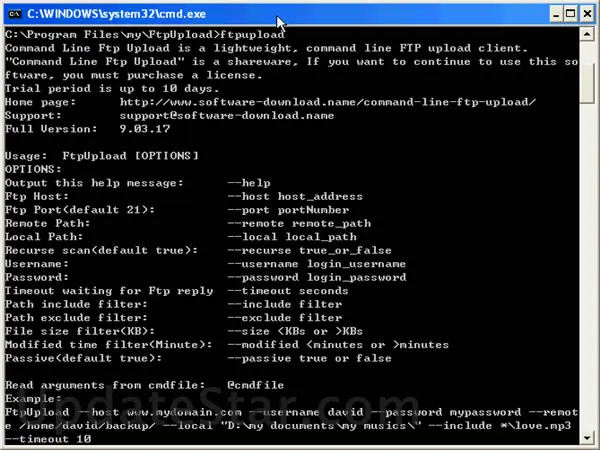 Command Line Ftp Upload