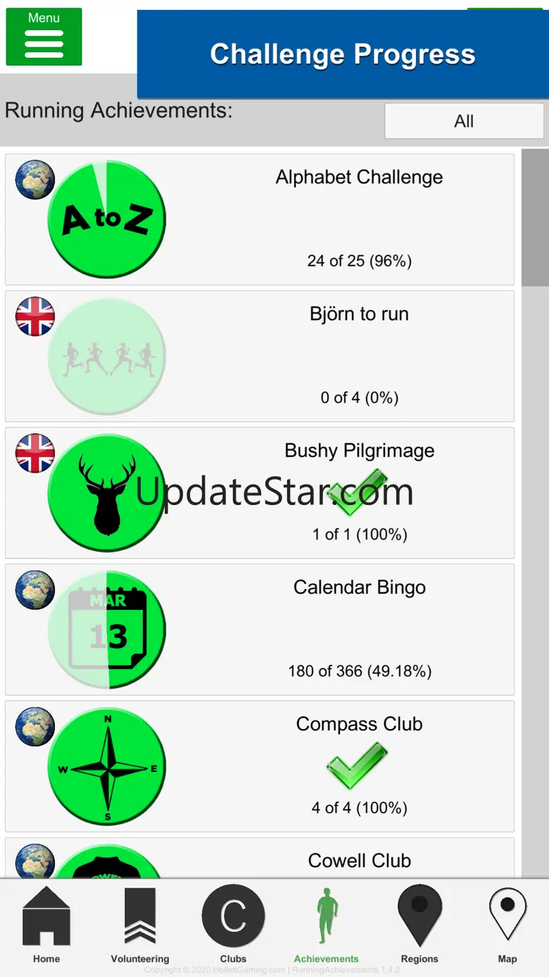 Running Achievements (Smadges) 1.9.13