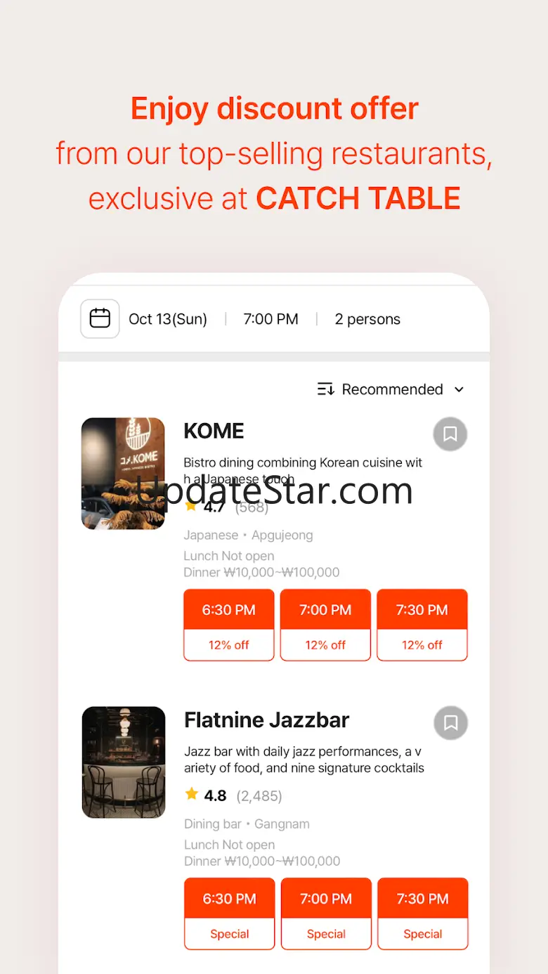 CATCH TABLE: Book Restaurants 1.10.38