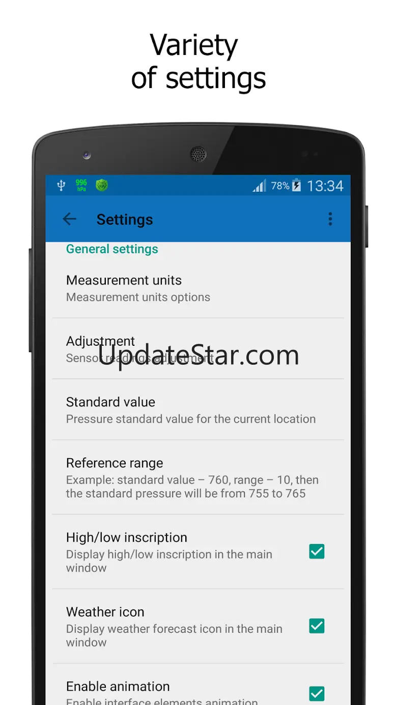 Barometer In Status Bar Lite 2.3.0