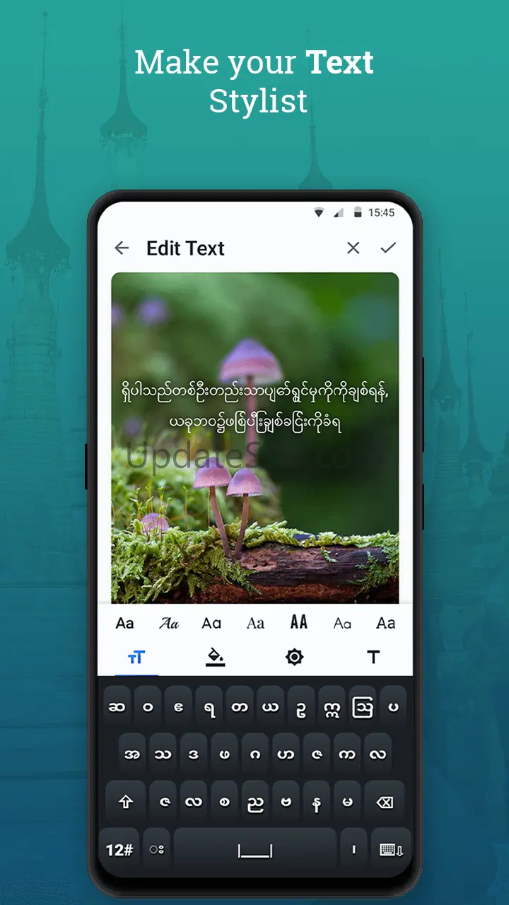 Write Burmese Text on photo 4.6.2