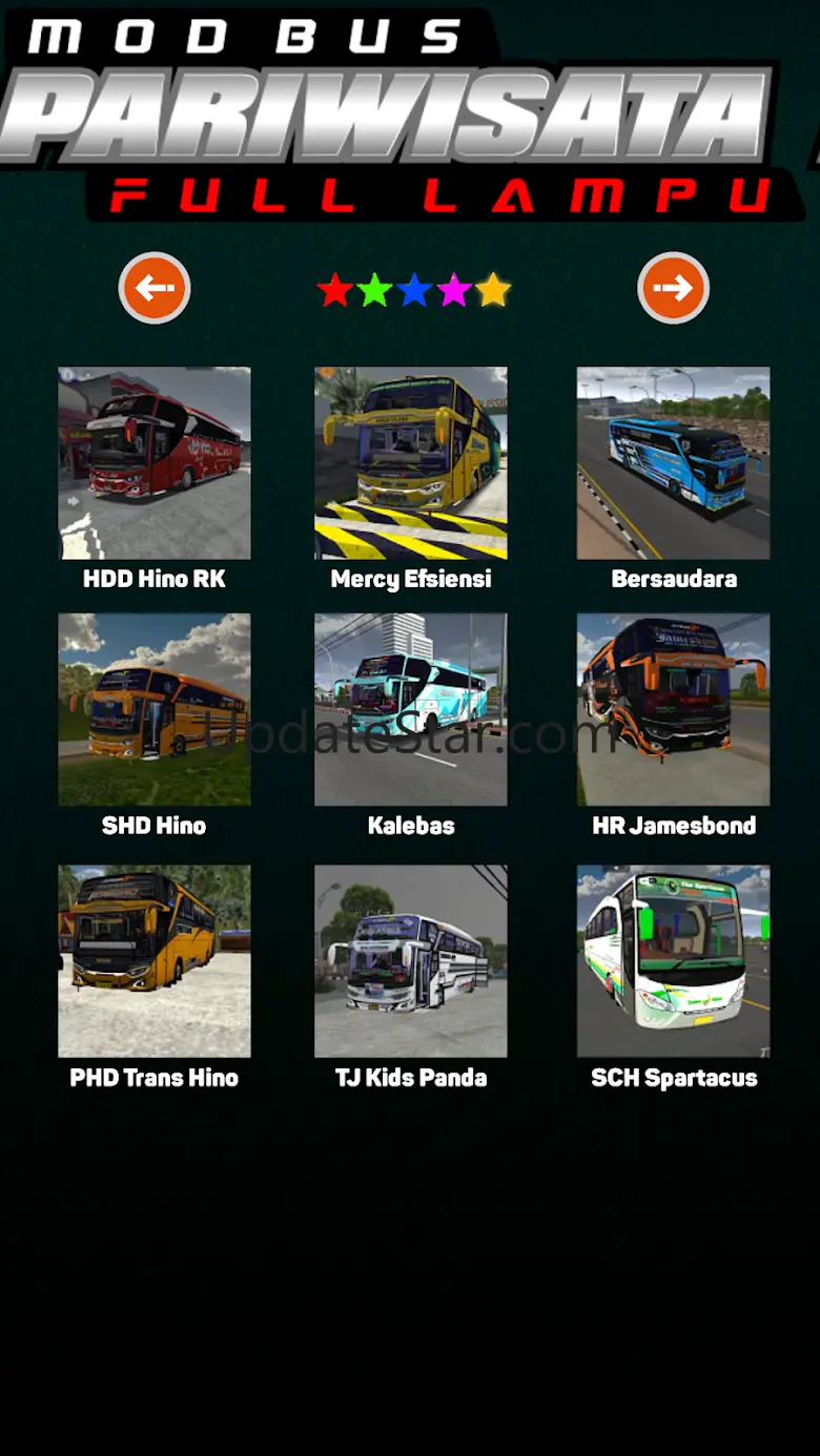 Mod Bus Pariwisata Full Lampu 1.1