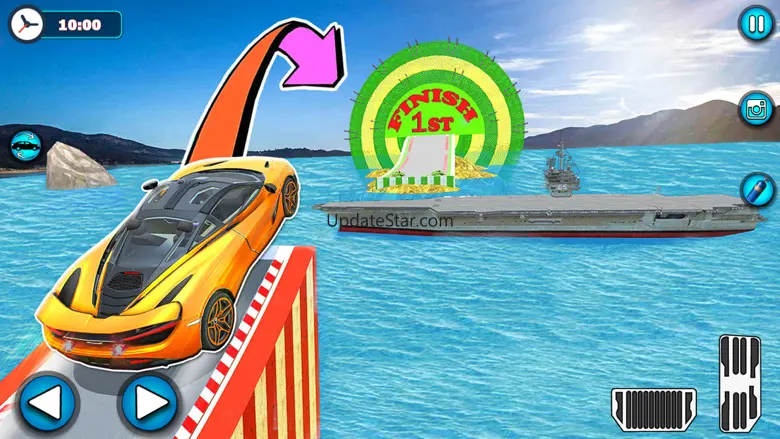 GT Car Mega Jumps Over The Sea 1.2