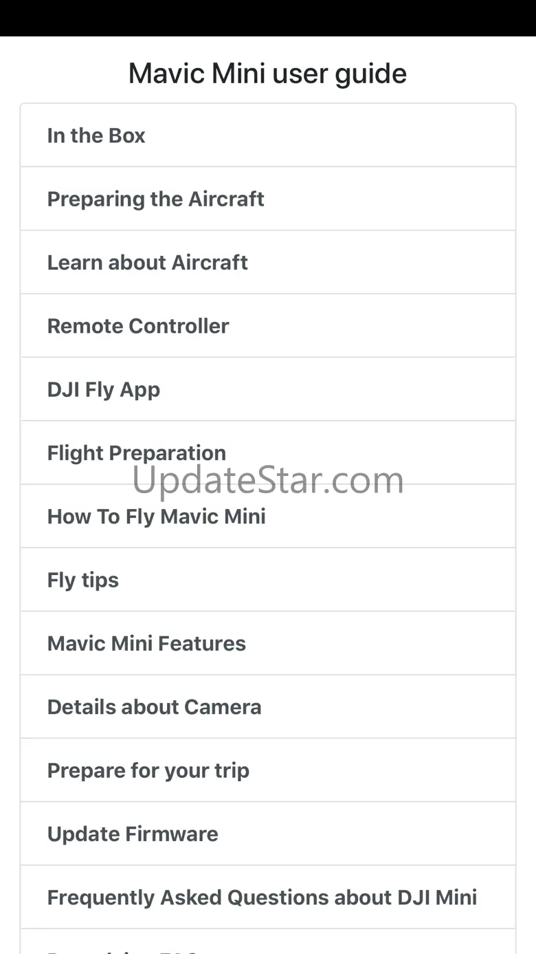 User guide for Mavic Mini 1.0