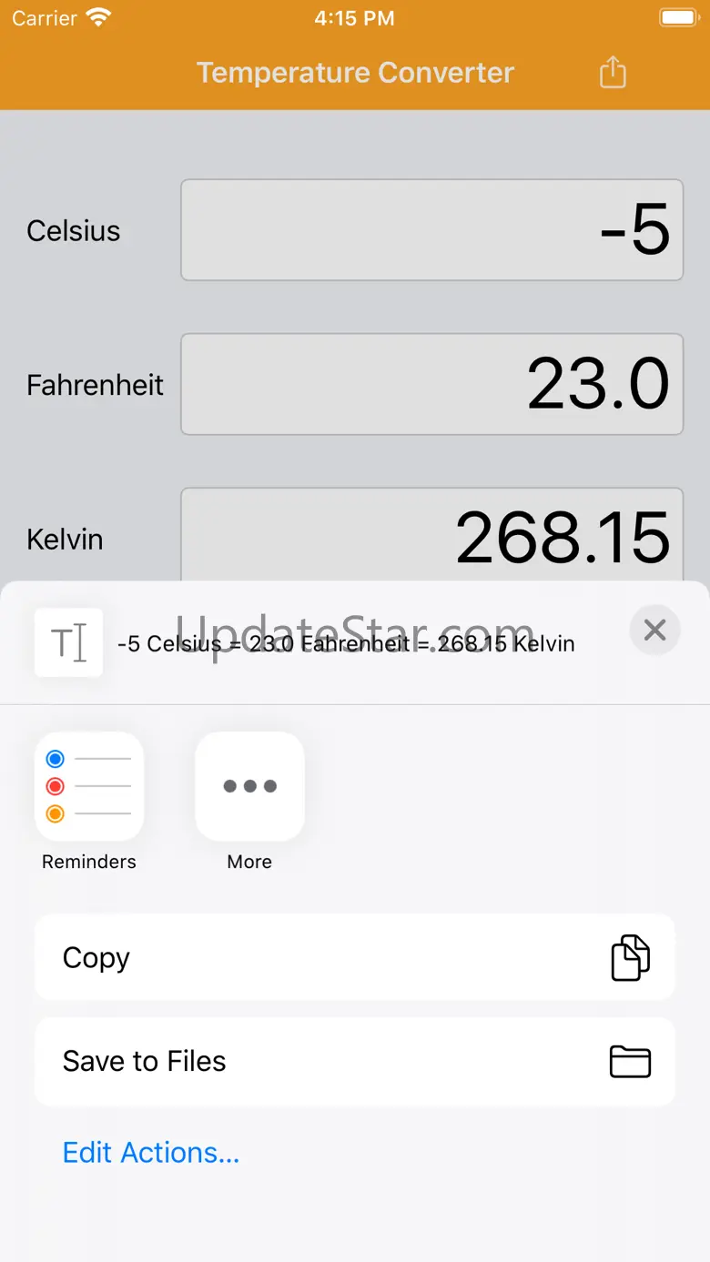 Temperature Converter C F K 1.3