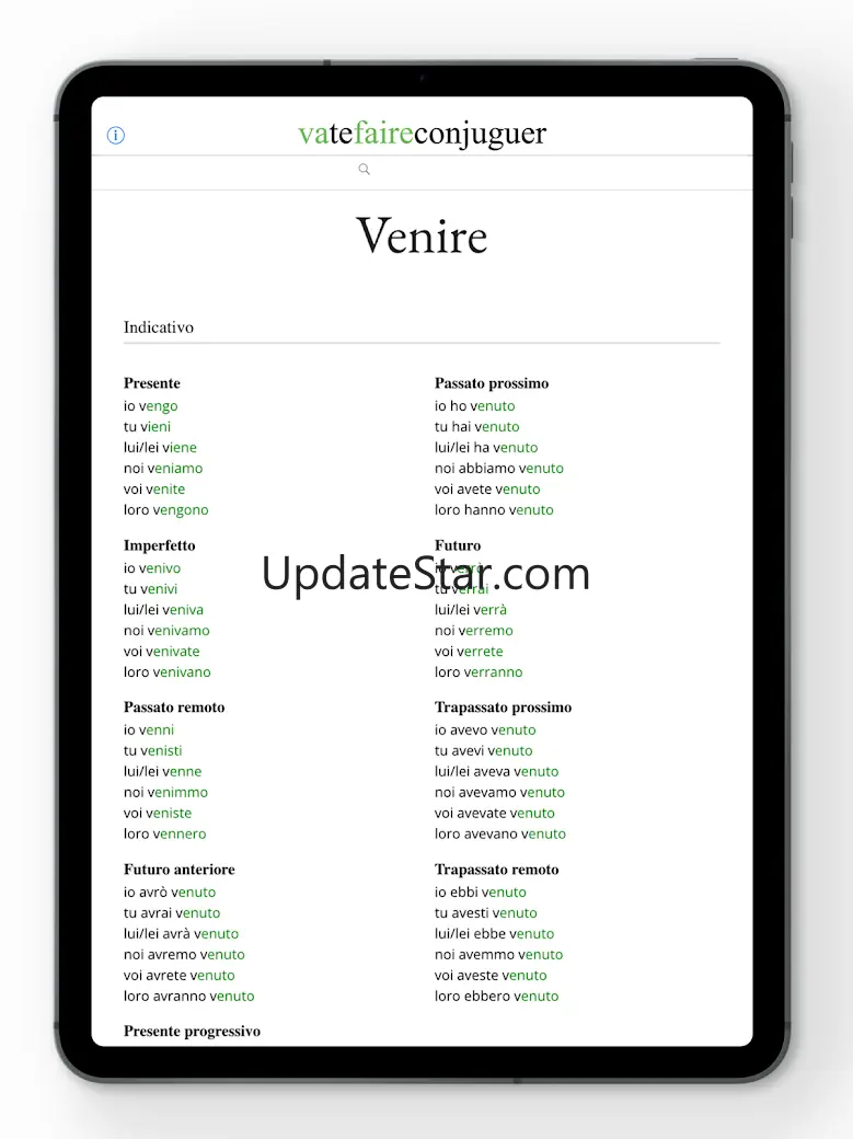 Italian conjugation 6.0.0