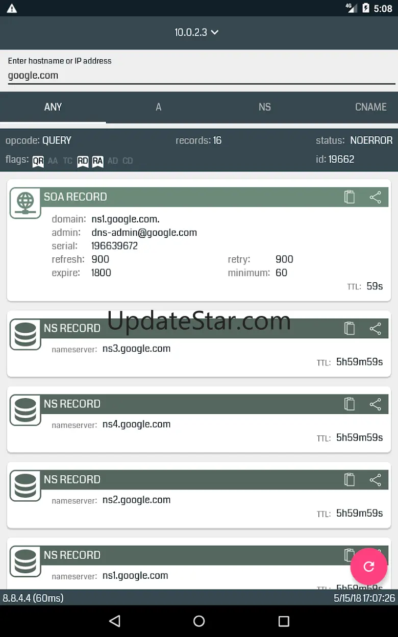 DNSDig - DNS lookup online 3.2.1.0