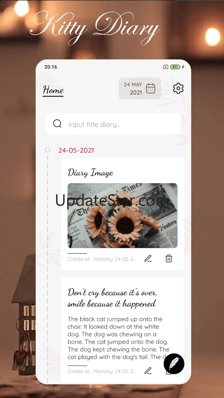 Diary app with lock 60