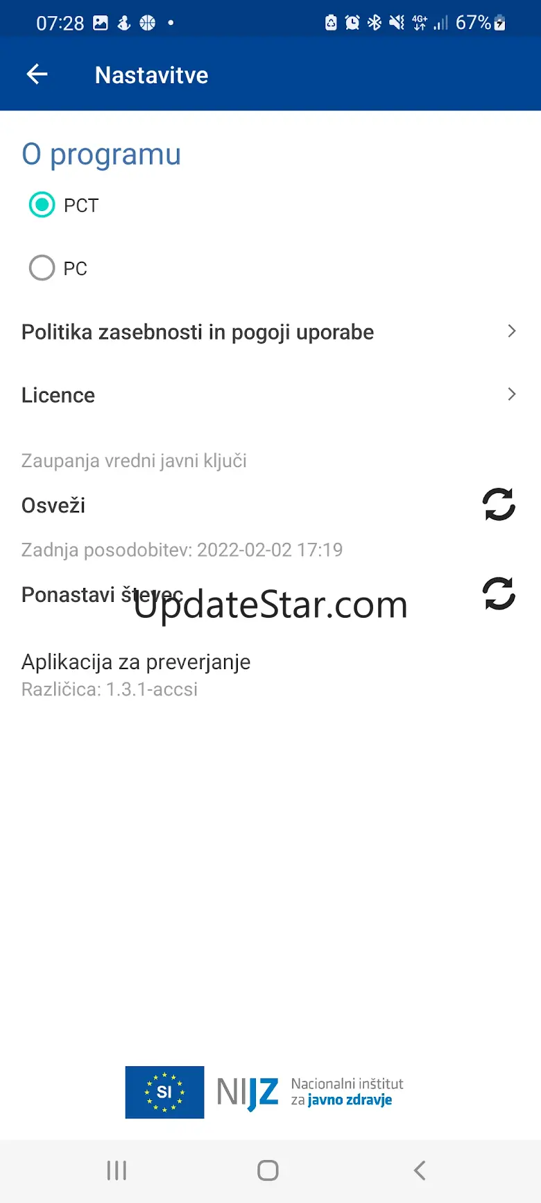 Preverjanje EU DCP 1.4.1-accAnon